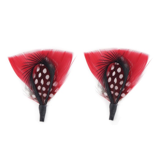[BP5207--BL-N-R] Hat Trim 2 x 3 inch   2PC PKG --Black/Natural/Red